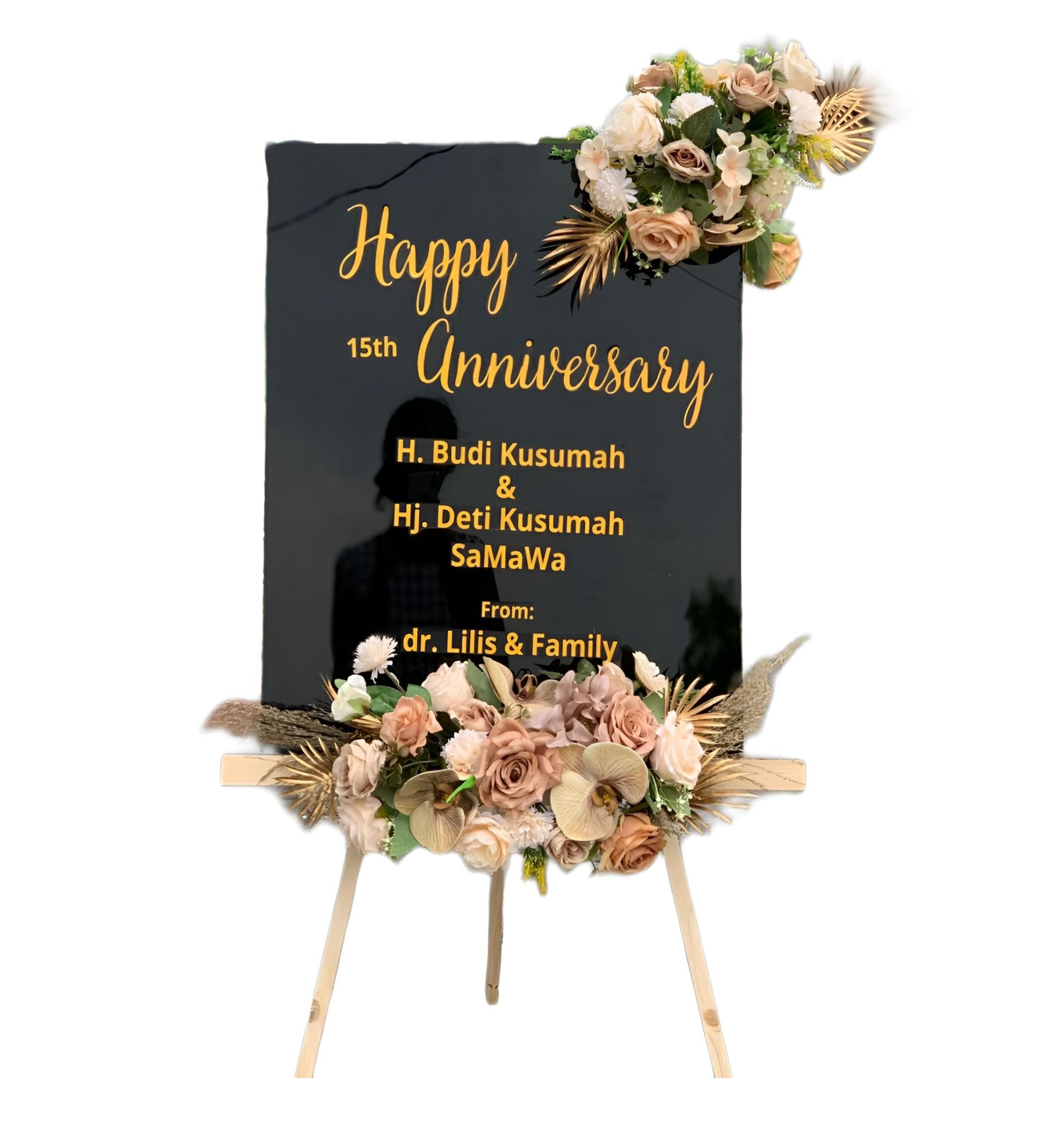 Papan Bunga Akrilik Sambutan