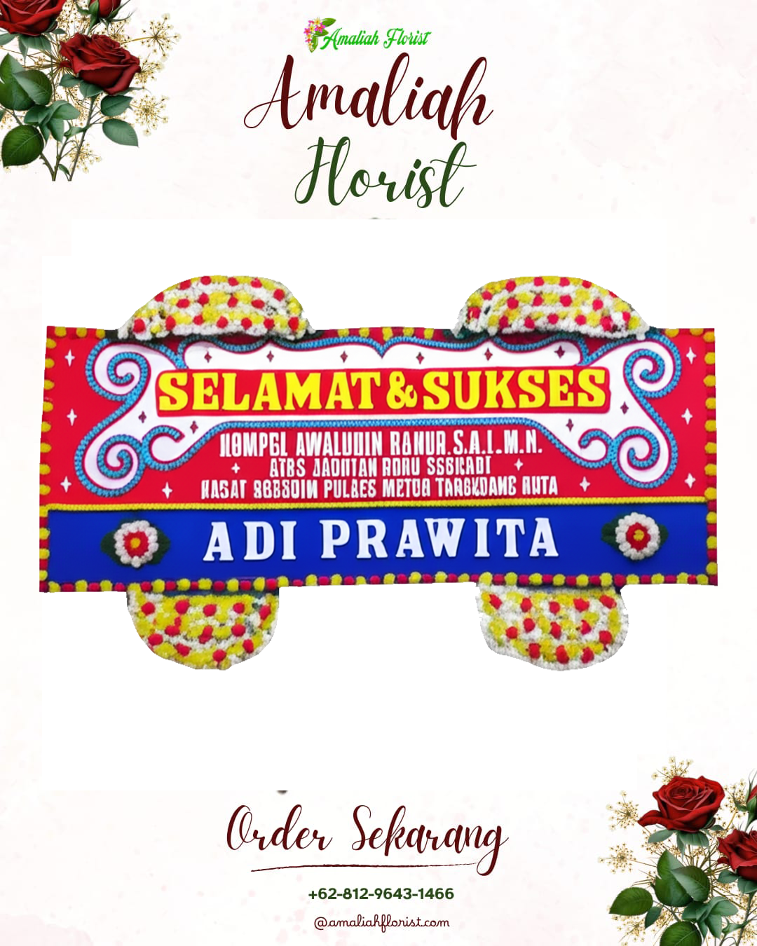 Papan Bunga Ucapan Selamat Sambutan