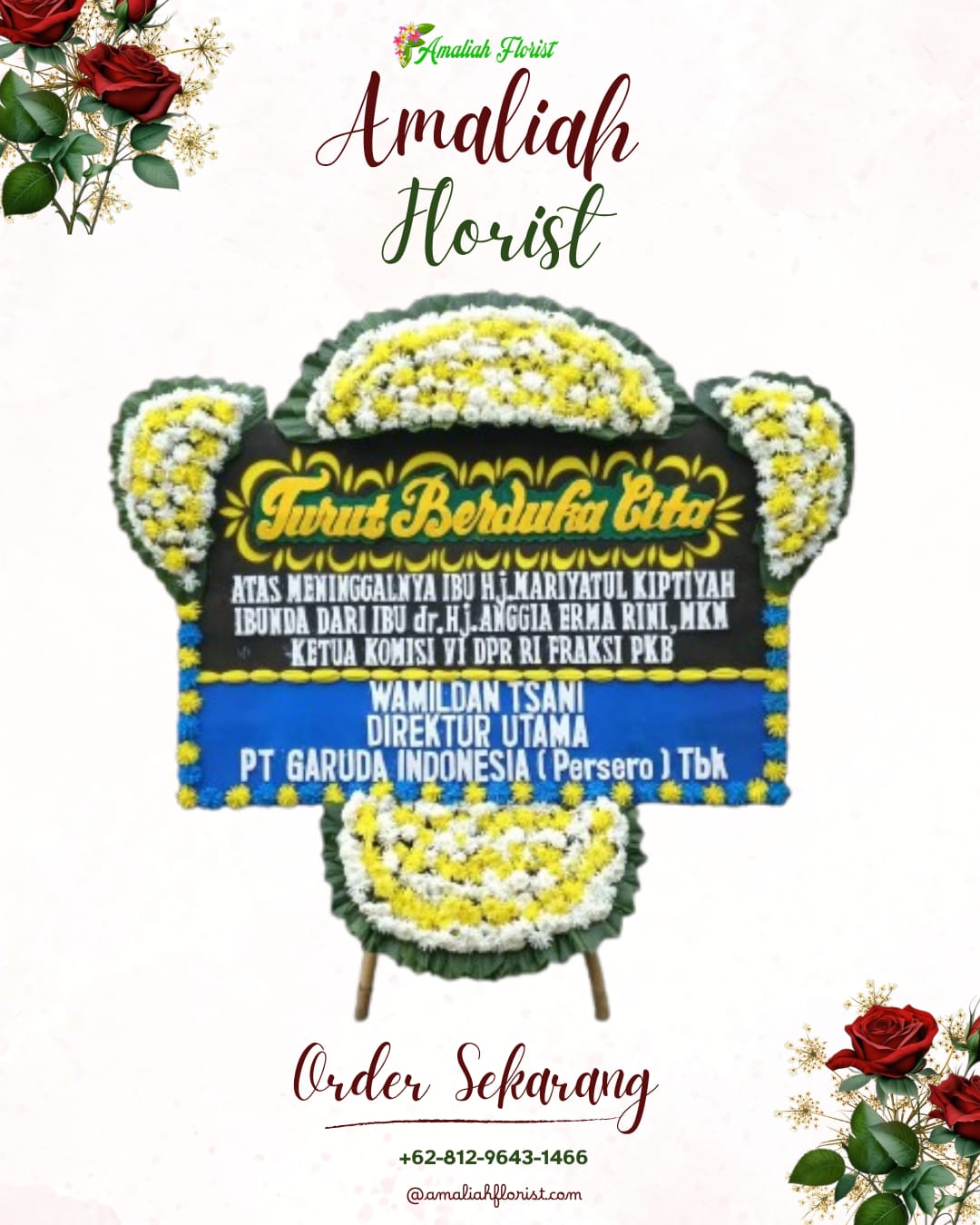 Papan Bunga Duka Sambutan